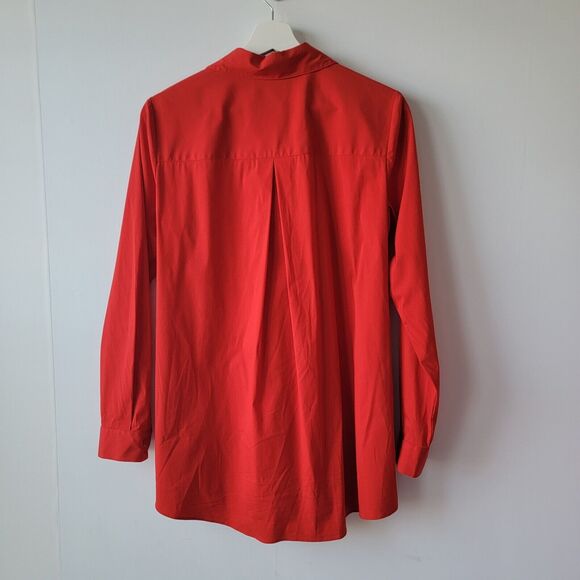 lafayette 148 new york long sleeve button up red shirt size S - Picture 2 of 7